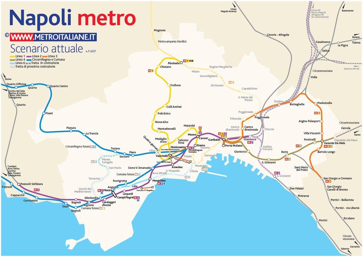 карта на неапол метро