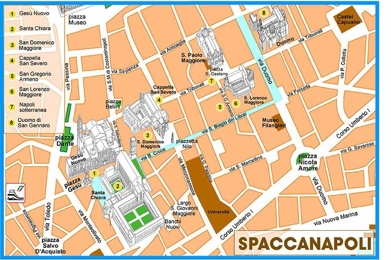 Карта на spaccanapoli неапол